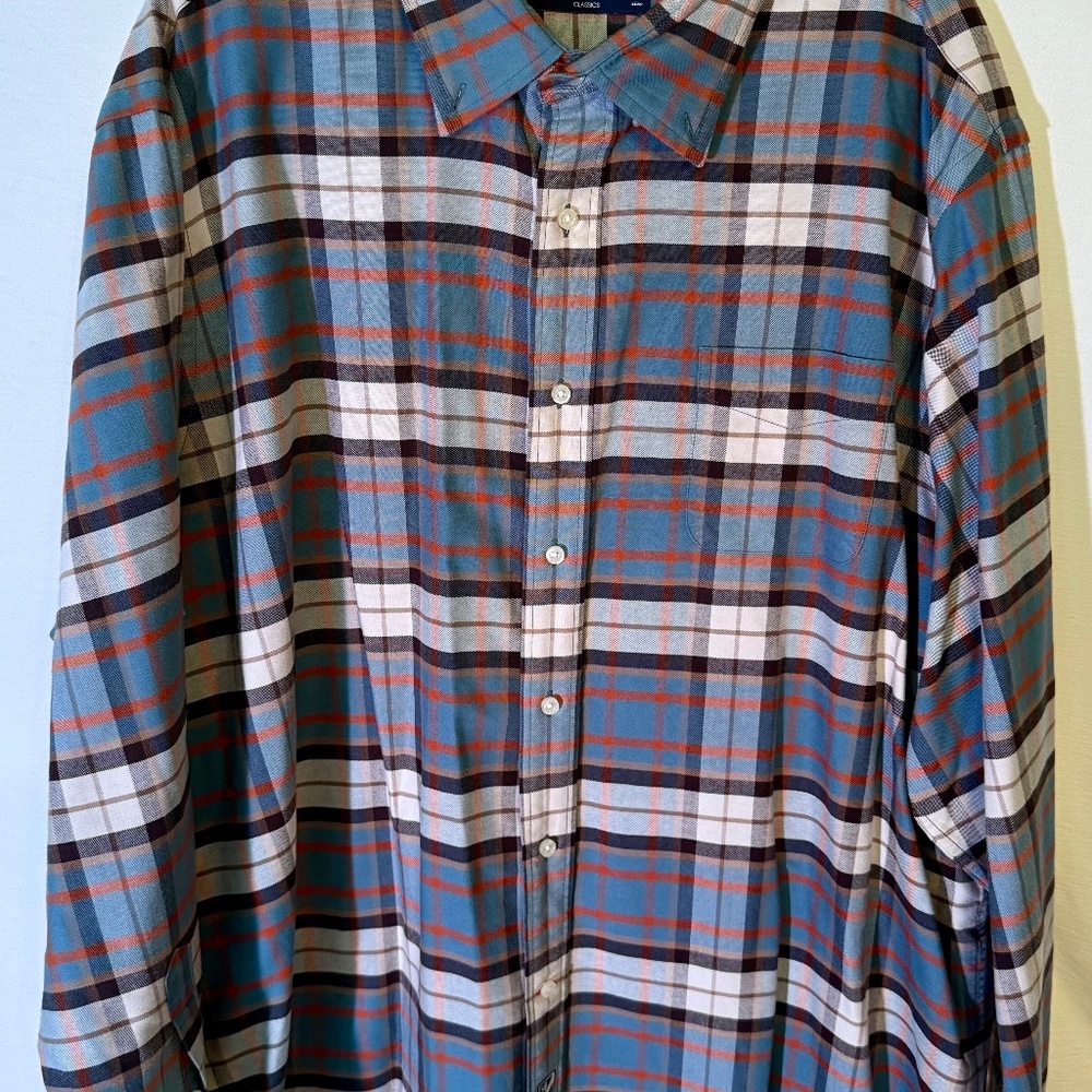 Daniel Cremieux Blue & Rust Plaid Button-Down